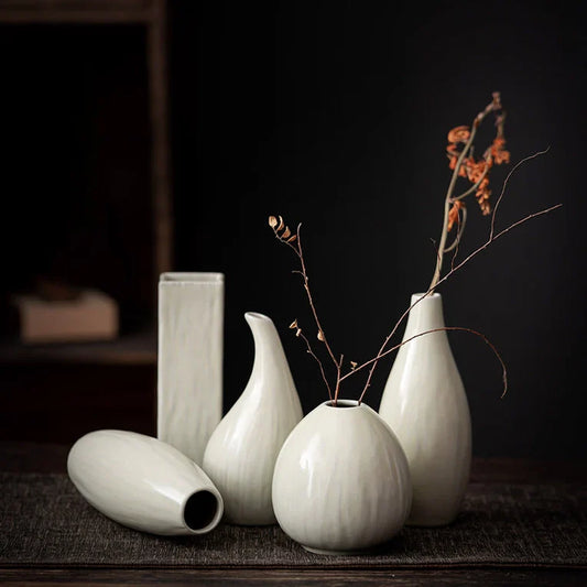 Classic White Ceramic Table Vase